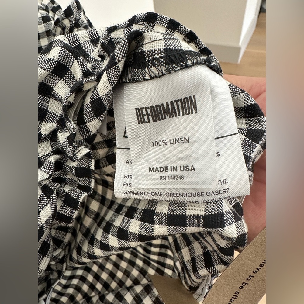 NEW REFORMATION linen gingham crop top - Picture 4 of 6